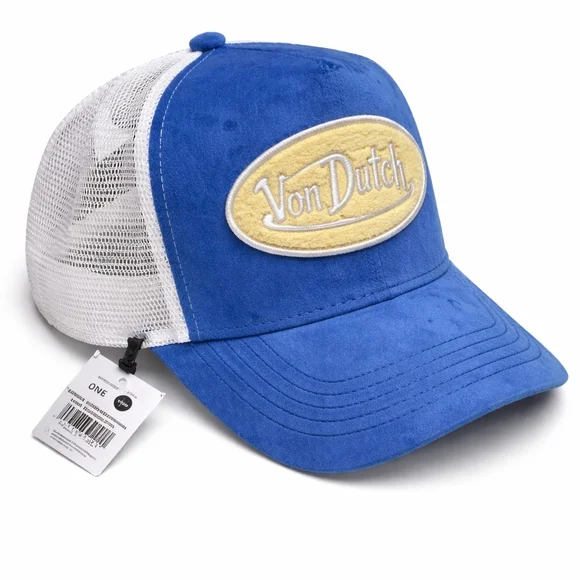 ?️Von Dutch Trucker Hat Blue White Snapback Mesh Logo  display picture 2